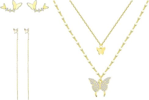 Winssigma Bee Necklace Earrings Set for Women, Butterfly Jewelry Set Ladybug Necklace Earrings Daisy Earrings Necklace Cute Animal Jewelry Gift in Saudi Arabia