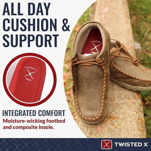 Twisted X Men's Bomber Leather Lace Up Driving Moccasins - Bomber/Red/White/Blue Leather - 7 D(M) US in Saudi Arabia