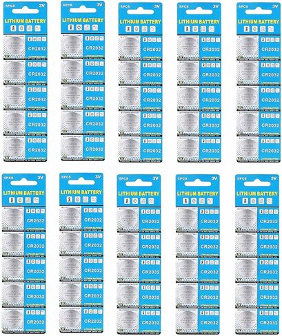 50 حزمة 3 فولت بطاريات ليثيوم عالية السعة على شكل زر عملة معدنية CR2032 DL2032 ECR2032 GPCR2032 المستخدمة في معظم الأجهزة الإلكترونية in Kuwait