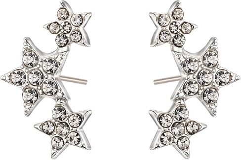 أقراط نجمة فضية للنساء أقراط فضية أقراط نجمة أقراط للبنات أقراط أنيقة أقراط حجر الراين E02G in Kuwait