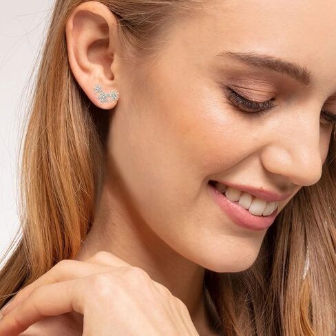 أقراط نجمة فضية للنساء أقراط فضية أقراط نجمة أقراط للبنات أقراط أنيقة أقراط حجر الراين E02G in Kuwait