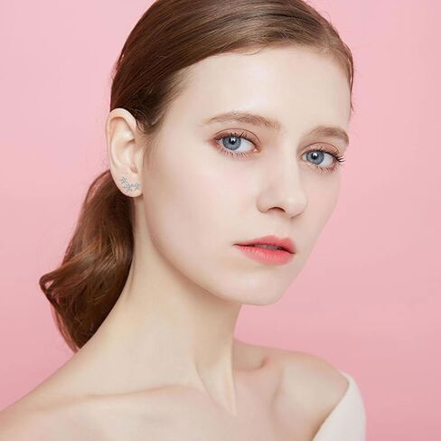 أقراط نجمة فضية للنساء أقراط فضية أقراط نجمة أقراط للبنات أقراط أنيقة أقراط حجر الراين E02G in Kuwait