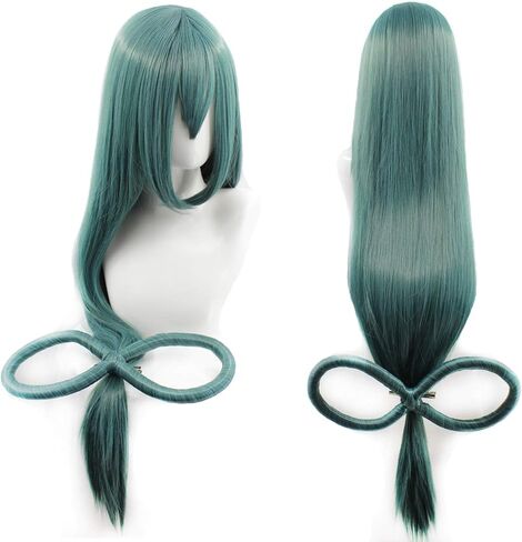 طول مستقيم طويل: 88.9 سم مع فيونكة باللون الأخضر الداكن للنساء، زي تنكري لعيد الميلاد والهالوين in Kuwait