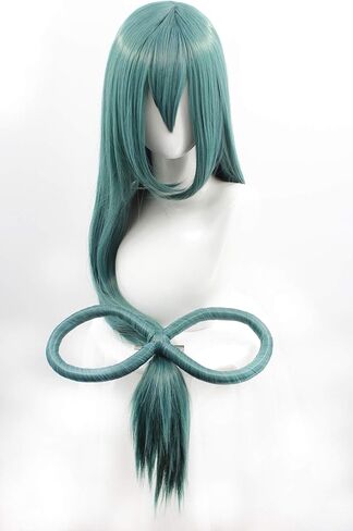 طول مستقيم طويل: 88.9 سم مع فيونكة باللون الأخضر الداكن للنساء، زي تنكري لعيد الميلاد والهالوين in Kuwait