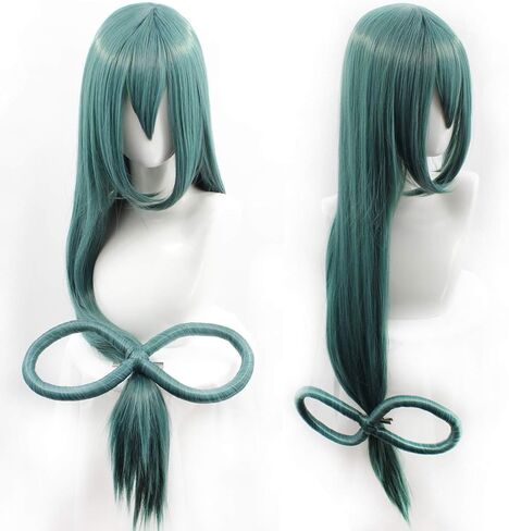 طول مستقيم طويل: 88.9 سم مع فيونكة باللون الأخضر الداكن للنساء، زي تنكري لعيد الميلاد والهالوين in Kuwait