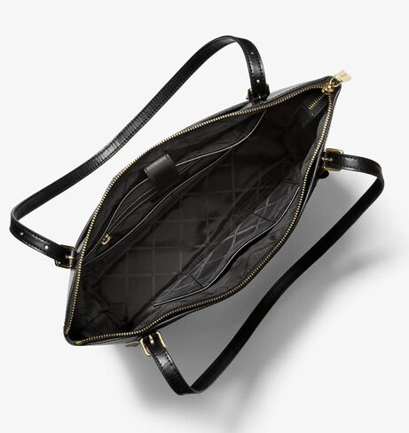 مايكل كورس Voyager Large East West Tote Bag جلد أسود in Saudi Arabia