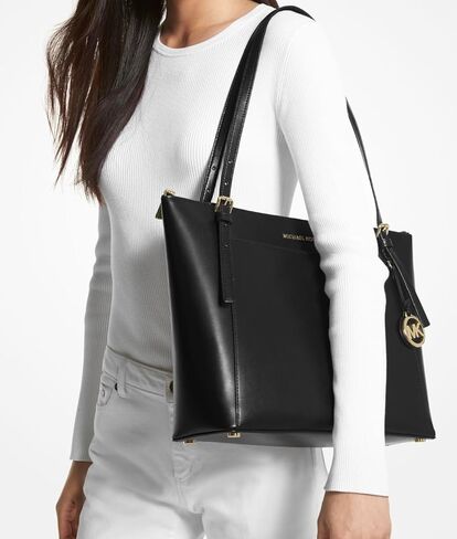 مايكل كورس Voyager Large East West Tote Bag جلد أسود in Saudi Arabia