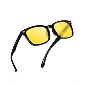 FIMILU Polarized Night Vision Glasses for Men Women, Trendy Yellow Lens Glasses for Night Driving, UV400 Protection