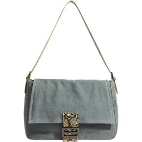 Casual denim purses for women jeans handbag denim handbags for women Underarm Satchel Handbag Tote blue jean purses for women Canvas Purse Bag in Kuwait