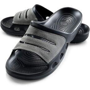 Roxoni Men Sandals Shower Slides for Men Open Toe Slip-On Men Slippers Waterproof Rubber for Beach, Pool, Gym, Travel, Shower Shoes Shower Slippers Men Slides in Saudi Arabia