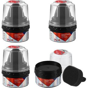 4 قطع من طلاء الأحذية الأسود اللامع من لوبير مع أداة توزيع 2.2 أونصة من كريم الأحذية وإسفنجة تلميع الأحذية للأحذية الجلدية والعناية بالأحذية، تحمي الجلد من الخدوش والخدوش in Kuwait