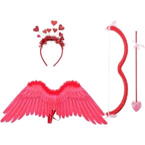 1 Sets Valentine's Day Headband Cupid Costume Women Valentines Day Heart Headband Party Headdreess Valentines Day Headdress Cupid Loves Hair Band Child Wedding Felt Cloth Scarf in Saudi Arabia