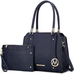 MKF Collection Crossbody Shoulder Handbag with wristlet for Women, Vegan Leather Top-Handle Satchel Purse bag