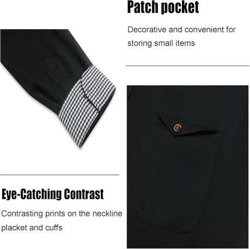 GEEK LIGHTING Men's Dress Shirts Stretch Regular Fit Long Sleeve Button Down Shirts Mandarin Collar Business Formal Shirts in Kuwait