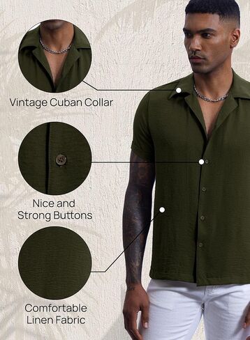 قميص Arvilhill الصيفي الرجالي الكاجوال الكوبي in Kuwait