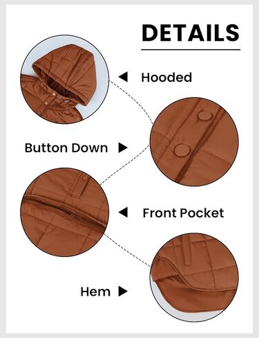 Wyeysyt Women's Quilted Pullover Puffer Jacket Lightweight Packable Hooded Oversized Winter Warm Coats Outwear in Kuwait