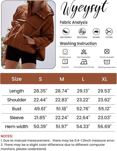 Wyeysyt Women's Quilted Pullover Puffer Jacket Lightweight Packable Hooded Oversized Winter Warm Coats Outwear in Kuwait