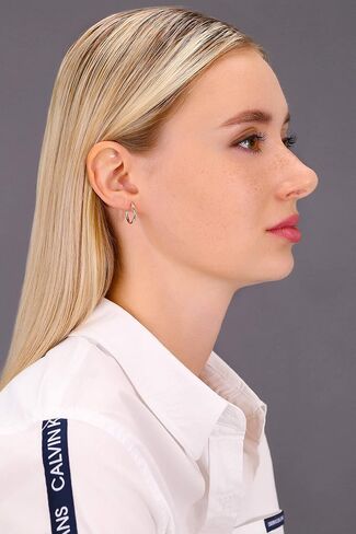 14K Rose Gold Classic Shiny Polished Round Hoop Earrings, 2mm tube in Kuwait