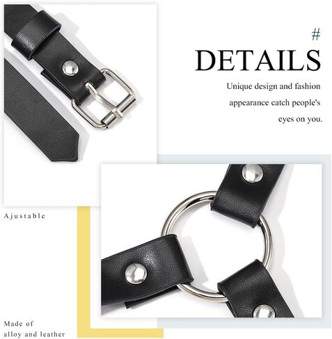 Asooll Leather Leg Wraps Punk Leg Harness Belt Fashion Body Chain Belt Bikini Beach Club Rave Party Body Accessories Jewelry for Women and Girls, free size in Saudi Arabia
