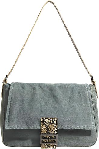 YZHZOM Casual denim purses for women jeans handbag denim handbags for women Underarm Satchel Handbag Tote blue jean purses for women Canvas Purse Bag in Kuwait