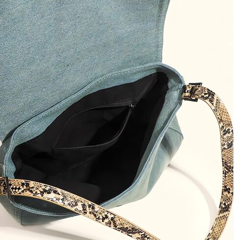 YZHZOM Casual denim purses for women jeans handbag denim handbags for women Underarm Satchel Handbag Tote blue jean purses for women Canvas Purse Bag in Kuwait