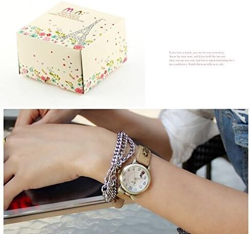 DREAMING Q&P Soft Leather Strap Girl's Students Quartz Wrist Watches for Female Cute Bowknot Case in Kuwait