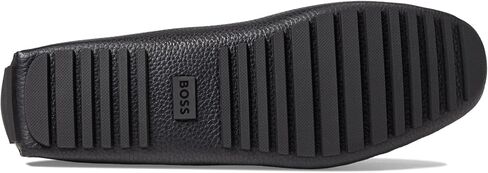HUGO BOSS حذاء بدون كعب من الجلد المحبب باللون الأسود منتصف الليل EU 44 (رجال أمريكي 11) D (M) in Saudi Arabia