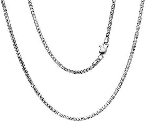 Verona Jewelers Sterling Silver 1.5MM and 2MM Solid Franco Square Box Link 925 Rhodium Necklace Chain 16-24 Inches in Saudi Arabia