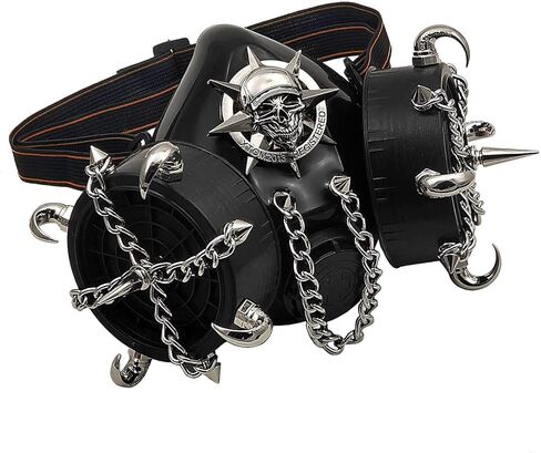 Steampunk Mask Men Masquerade Skeletal Spike Half Face Skull Mask Costume Cosplay in Saudi Arabia