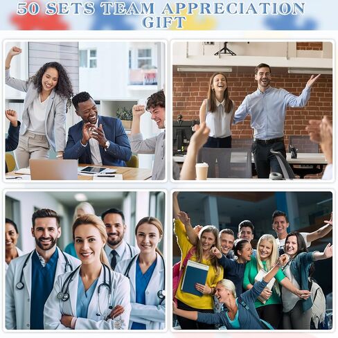 Ecation Team Gifts Puzzle Keychains Employee Appreciation Gifts Organza Bags Thank You Cards for Coworker in Saudi Arabia