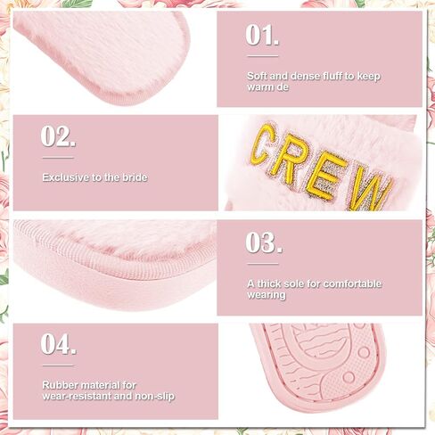 Jiuguva 6 أزواج من شباشب الزفاف Fuzzy I Do and I Do Crew Slipper Maid and Matron of Honor Slipper لهدايا العروس وصيفة العروس لحفلات الزفاف وحفلات الزفاف وحفلات العزوبية in Saudi Arabia