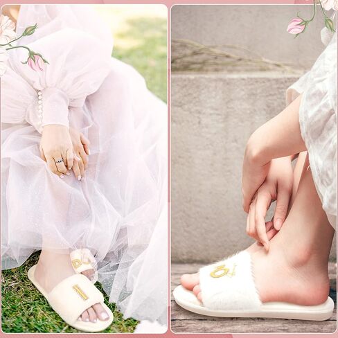 Jiuguva 6 أزواج من شباشب الزفاف Fuzzy I Do and I Do Crew Slipper Maid and Matron of Honor Slipper لهدايا العروس وصيفة العروس لحفلات الزفاف وحفلات الزفاف وحفلات العزوبية in Saudi Arabia