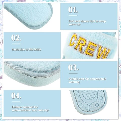 Jiuguva 6 أزواج من شباشب الزفاف Fuzzy I Do and I Do Crew Slipper Maid and Matron of Honor Slipper لهدايا العروس وصيفة العروس لحفلات الزفاف وحفلات الزفاف وحفلات العزوبية in Saudi Arabia