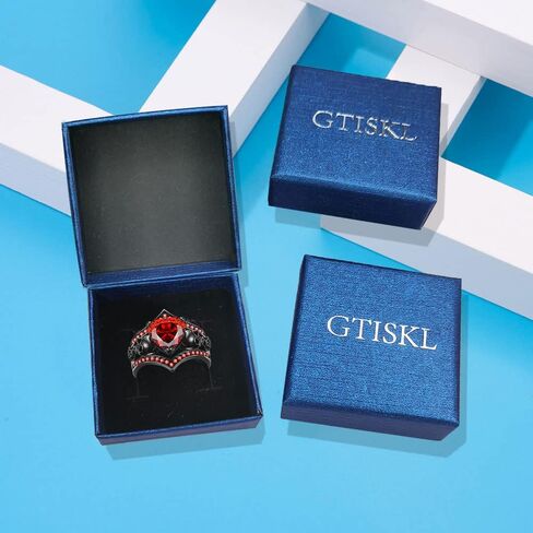 GTISKL القوطية الجمجمة خاتم الخطوبة مجموعات وعد الخلود الفرقة خواتم مكعب زركونيا الزفاف الذكرى وعد خواتم الزفاف كوكتيل حزب السائق مجوهرات in Kuwait