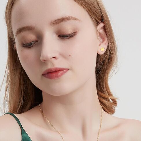 4 Pairs Star Stud Earrings for Women, Celestial Earrings for Girls, Silver Gold Stud Earrings Set Hypoallergenic for Sensitive Ears in Saudi Arabia