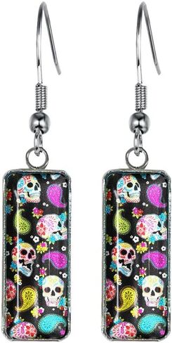 WIRESTER 1 Pair Glass Rectangle Earrings Drop Dangle Earrings Fashion Jewelry Accessories For Girl Women in Saudi Arabia