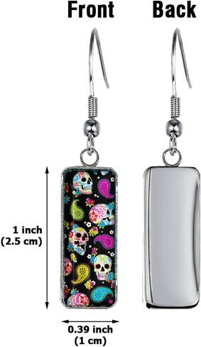 WIRESTER 1 Pair Glass Rectangle Earrings Drop Dangle Earrings Fashion Jewelry Accessories For Girl Women in Saudi Arabia