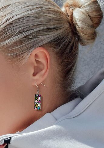 WIRESTER 1 Pair Glass Rectangle Earrings Drop Dangle Earrings Fashion Jewelry Accessories For Girl Women in Saudi Arabia