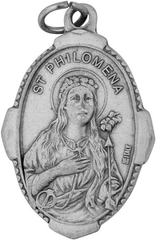 1" Saint Philomena Medal with Prayer Card | Durable and Detailed Charm | Pendant Medal Carded with Prayer | Christian Jewelry in Saudi Arabia
