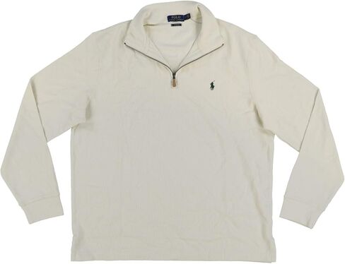 Polo Ralph Lauren Mens Quarter Zip Estate Rib Sweater (XL, Chic Cream) in Saudi Arabia