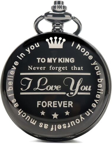 To my husband pocket watch boyfriend pocket watch my king pocket watch personalized pocket watches husband birthday gifts for men pocket watches pocket watch anniversary engraved pocket watch husband in Kuwait