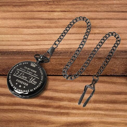 To my husband pocket watch boyfriend pocket watch my king pocket watch personalized pocket watches husband birthday gifts for men pocket watches pocket watch anniversary engraved pocket watch husband in Kuwait