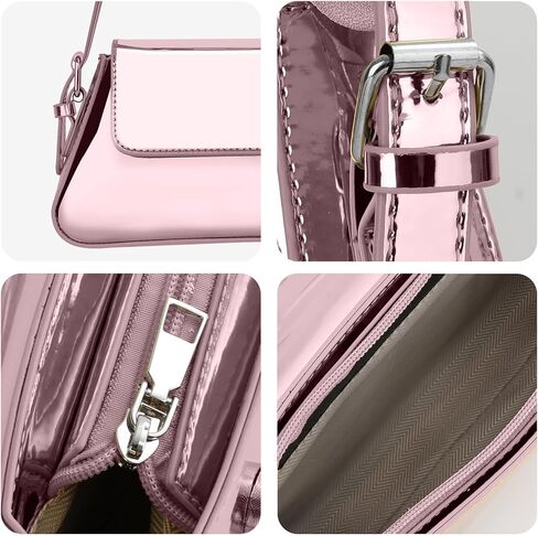 Evening Bag for Women Y2k Silver Purse Hobo Bag Tote Handbag Satchel Bag Cute Party Bag Clutch Purses-Pink, Silver, Small in Kuwait