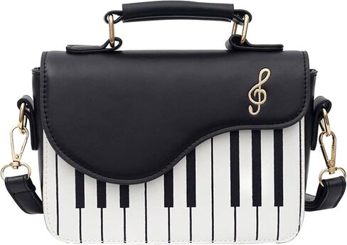 Zeph Hosea Women Piano Pattern Music Note Top Handle Satchel Mini Size Crossbody Tote Bag Purse in Saudi Arabia