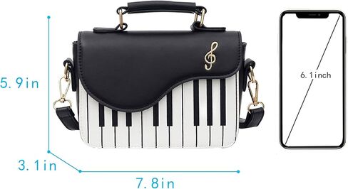 Zeph Hosea Women Piano Pattern Music Note Top Handle Satchel Mini Size Crossbody Tote Bag Purse in Saudi Arabia
