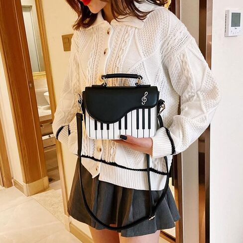 Zeph Hosea Women Piano Pattern Music Note Top Handle Satchel Mini Size Crossbody Tote Bag Purse in Saudi Arabia