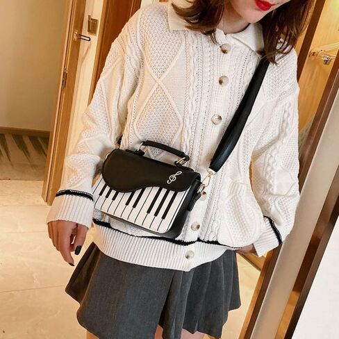 Zeph Hosea Women Piano Pattern Music Note Top Handle Satchel Mini Size Crossbody Tote Bag Purse in Saudi Arabia