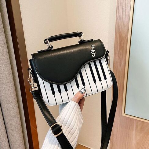 Zeph Hosea Women Piano Pattern Music Note Top Handle Satchel Mini Size Crossbody Tote Bag Purse in Saudi Arabia