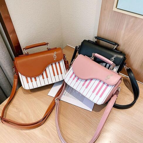 Zeph Hosea Women Piano Pattern Music Note Top Handle Satchel Mini Size Crossbody Tote Bag Purse in Saudi Arabia