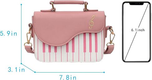 Zeph Hosea Women Piano Pattern Music Note Top Handle Satchel Mini Size Crossbody Tote Bag Purse in Saudi Arabia
